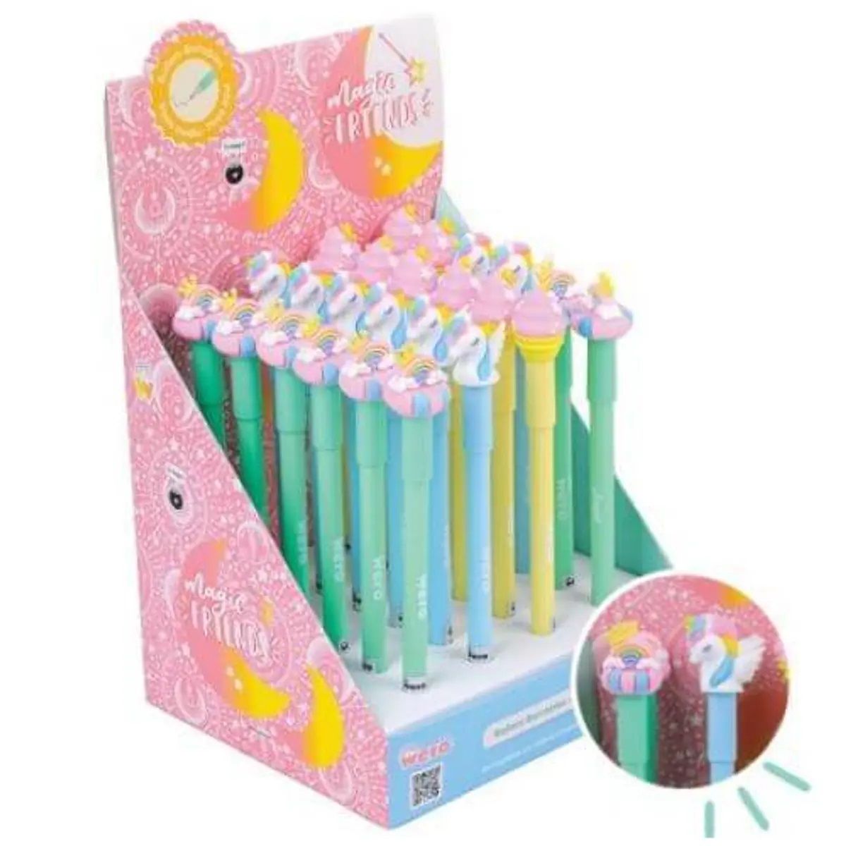 GENERICO - Lápiz Gel Azul Borrable Diseño Magic Friends