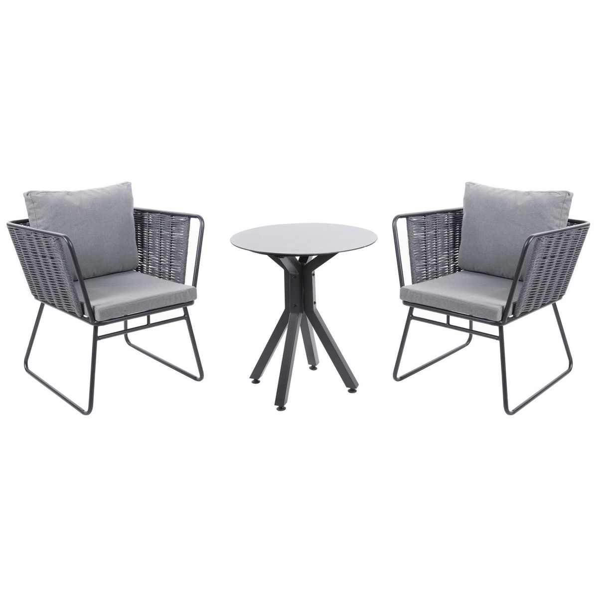 WHITE MARKET - Set de 2 sitiales y una mesa lateral para terraza