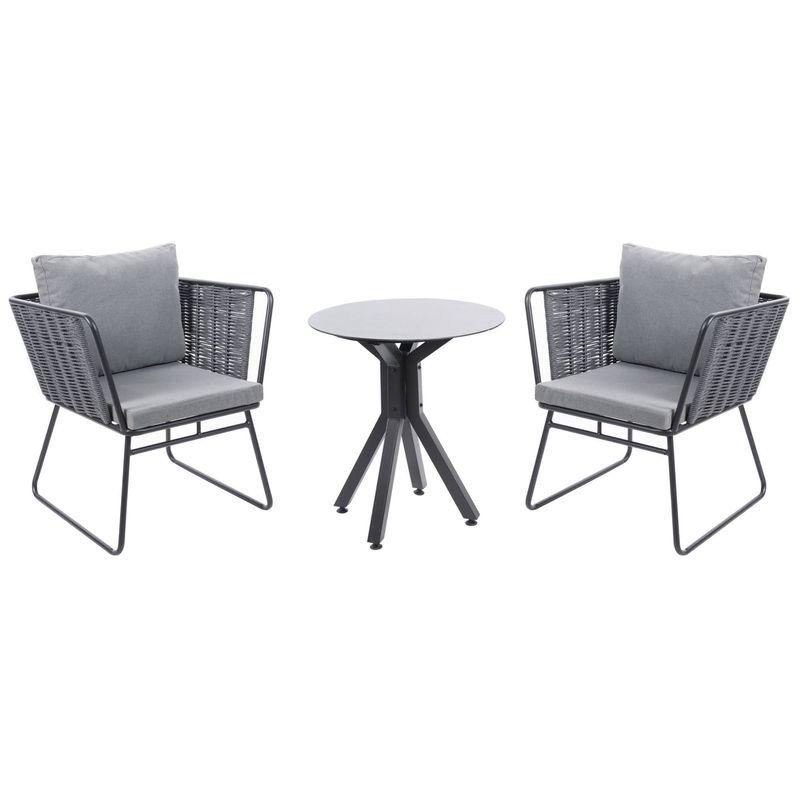 WHITE MARKET - Set de 2 sitiales y una mesa lateral para terraza