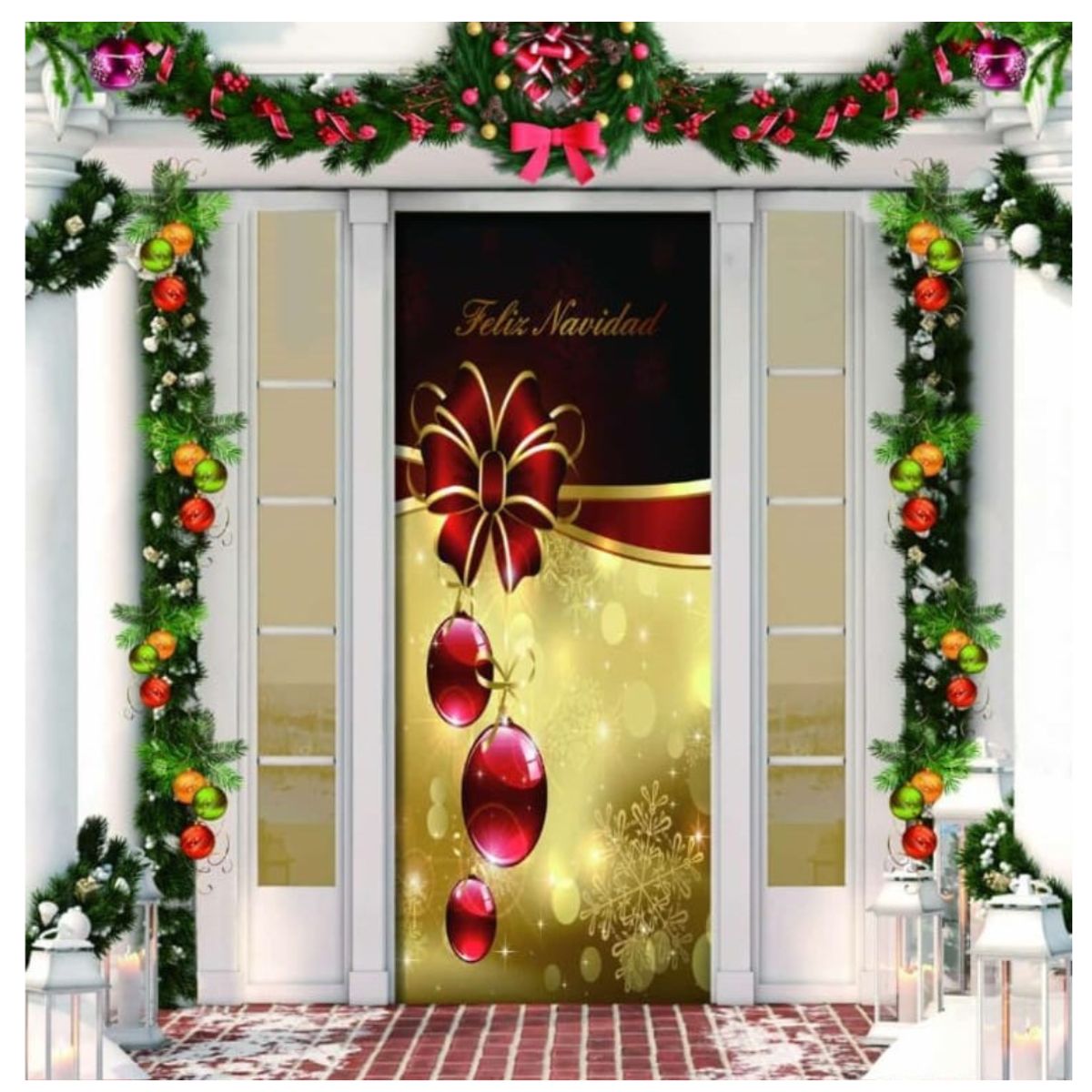 GENERICO - Fundas Decoración Navideña Para Puertas 200x150cm