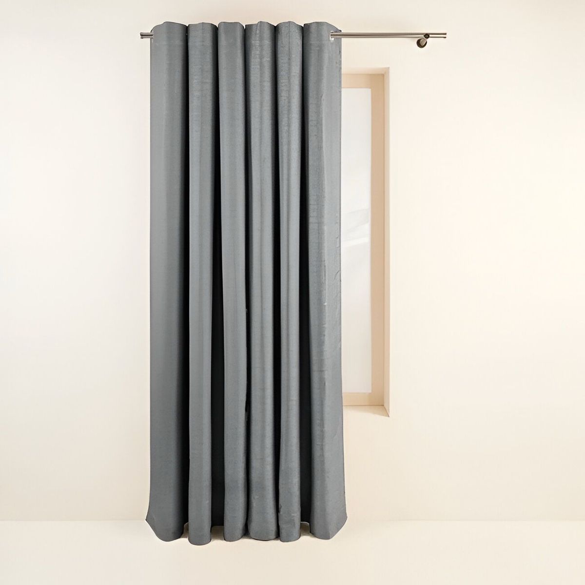 GENERICO - CORTINA 2 PAÑOS ENGOMADAS Y TELA 140X220 Gris