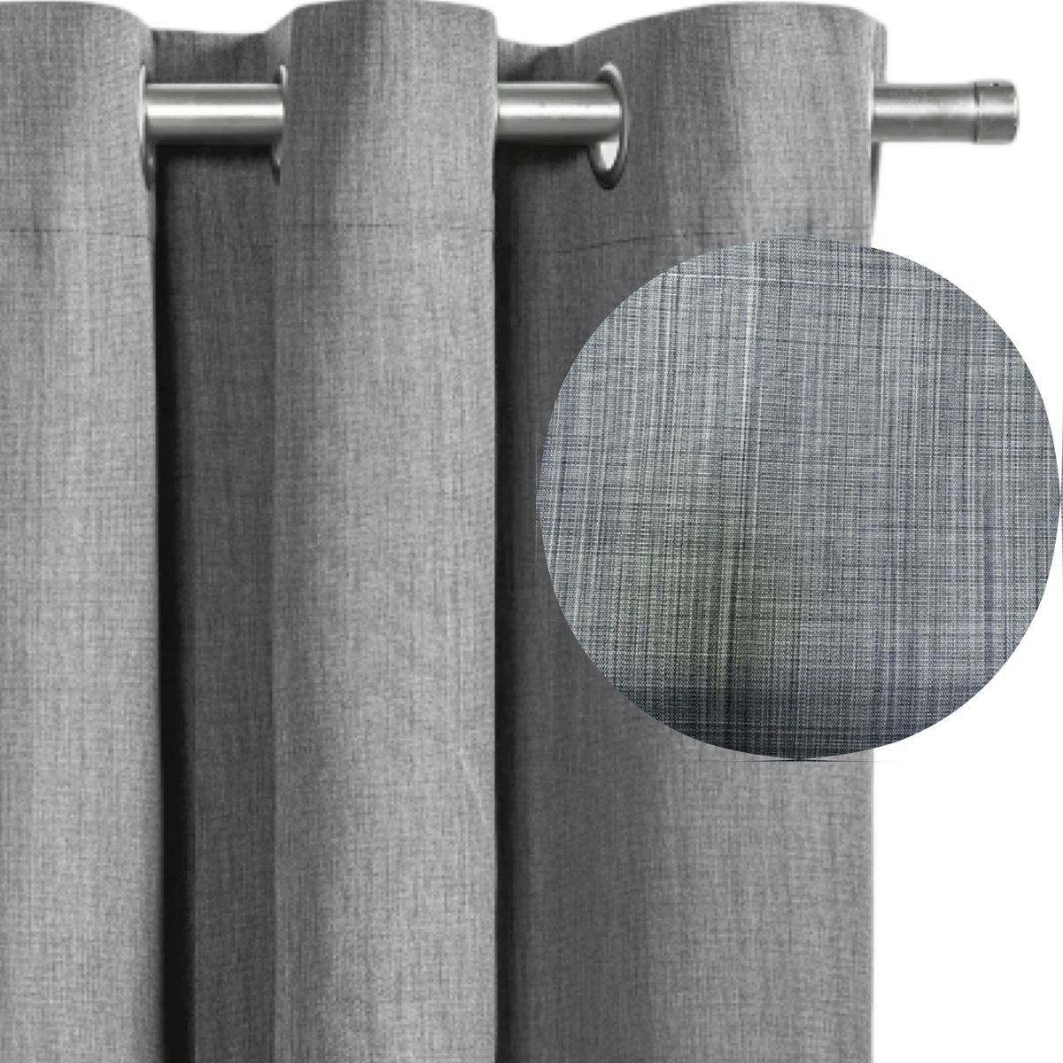 GENERICO - CORTINA 2 PAÑOS ENGOMADAS Y TELA 140X220 Gris