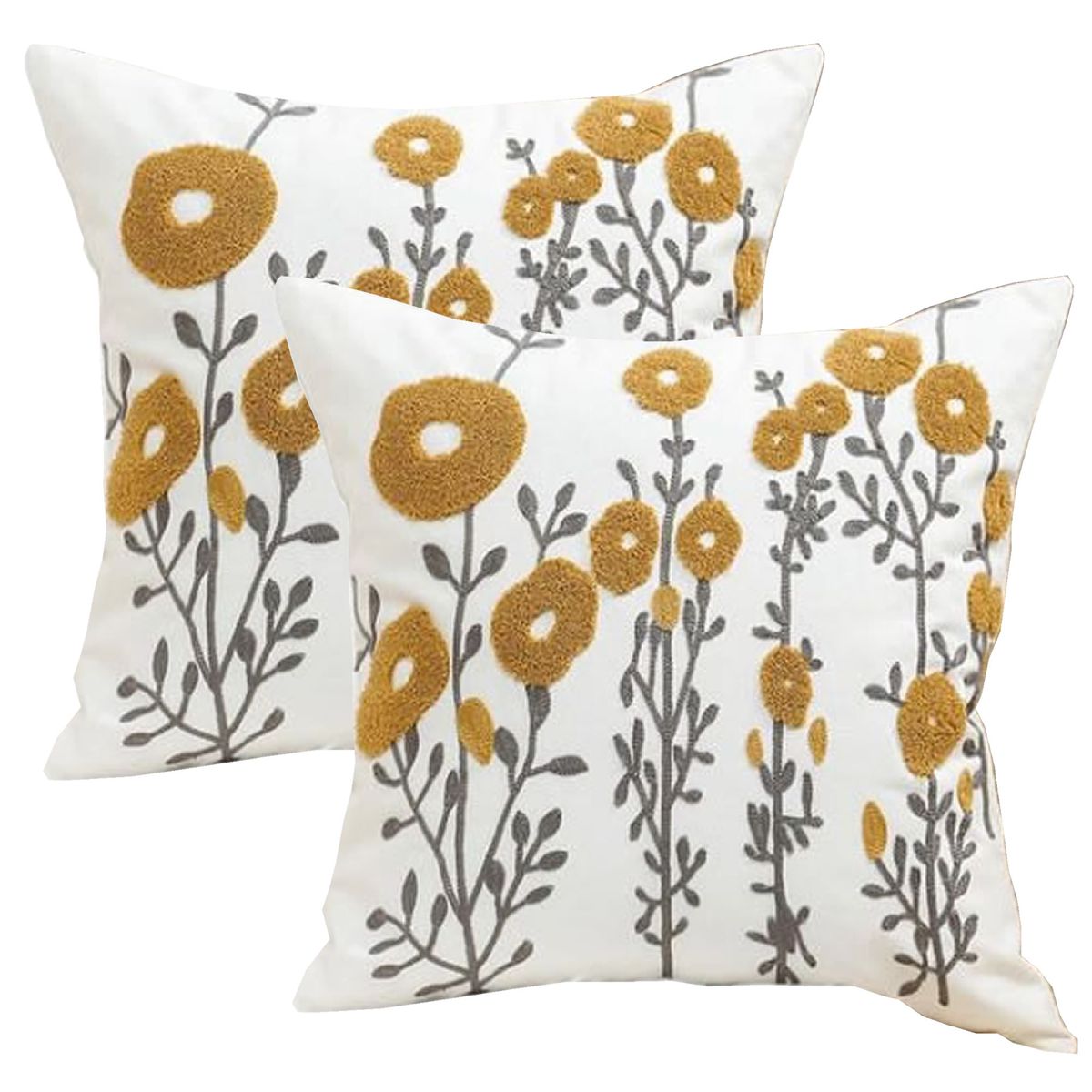 DECORACION CREATIVA - 2 Fundas  Bordado  Rallito de Sol