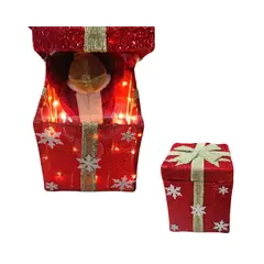 GENERICO - Caja De regalo Navidad Muñeco Elfo Con Luces y Musica