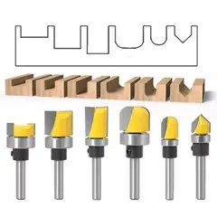 GENERICO - Fresa Madera Copiadora Canal Toma ¼ 6pcs
