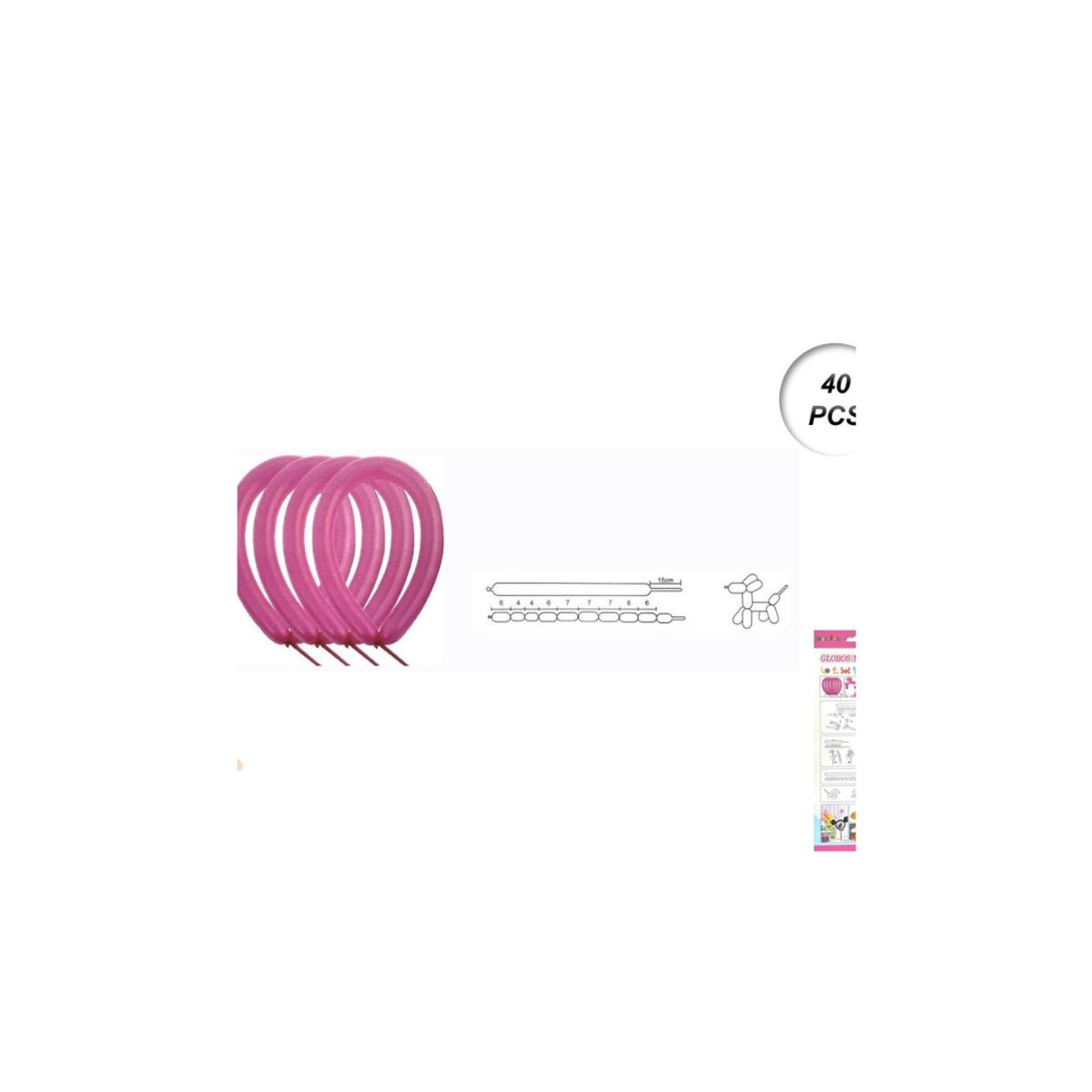 GENERICO - GLOBOS 260 LARGOS 30 CM 40 PCS