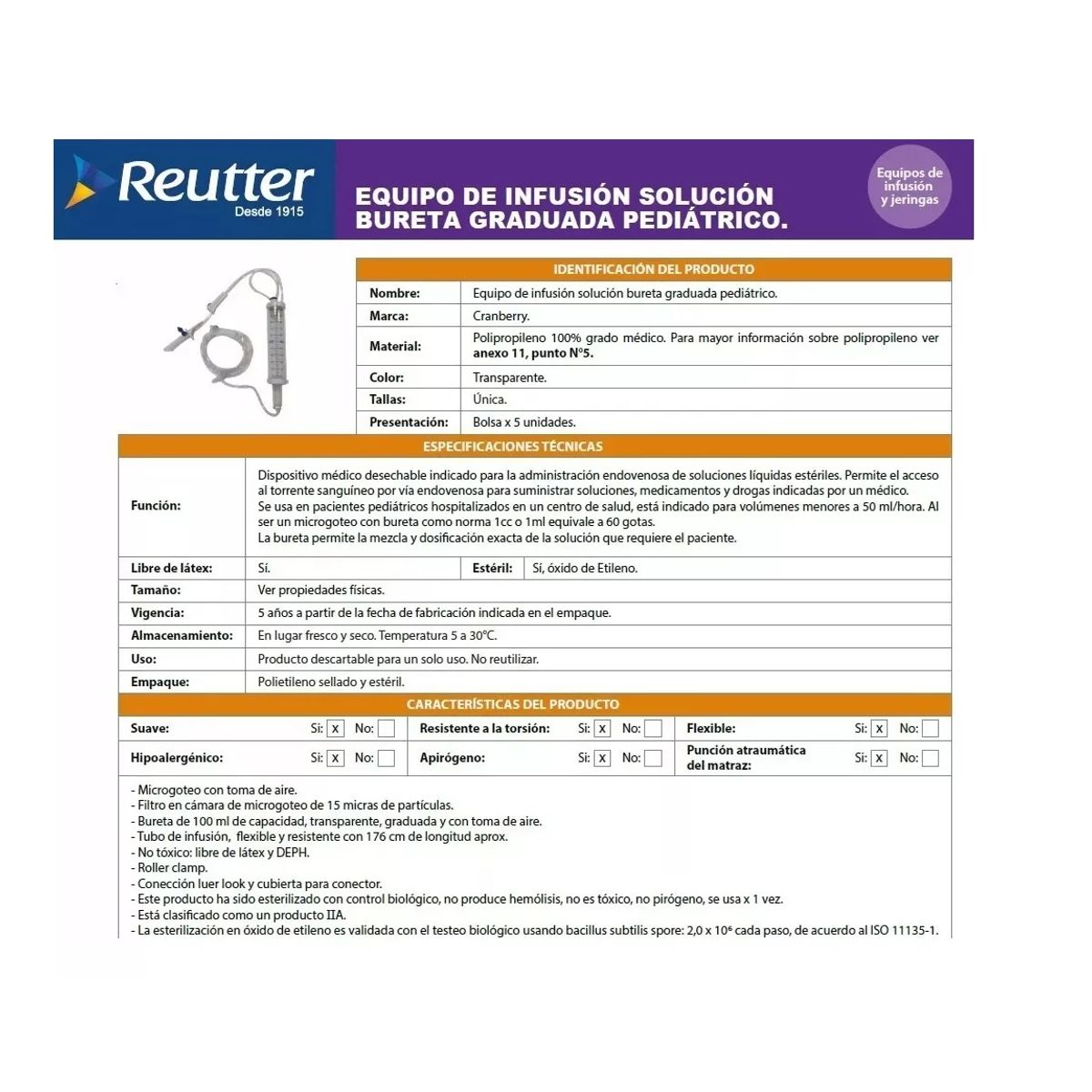 CRAMBERRY - Set Adm Solución Micro-gotas C/bureta 100ml Pack 5 Unid