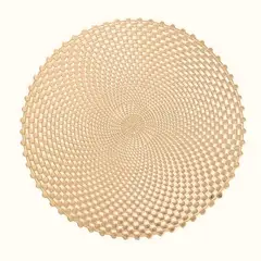 GENERICO - Set 6 Individuales redondos de mesa dorado