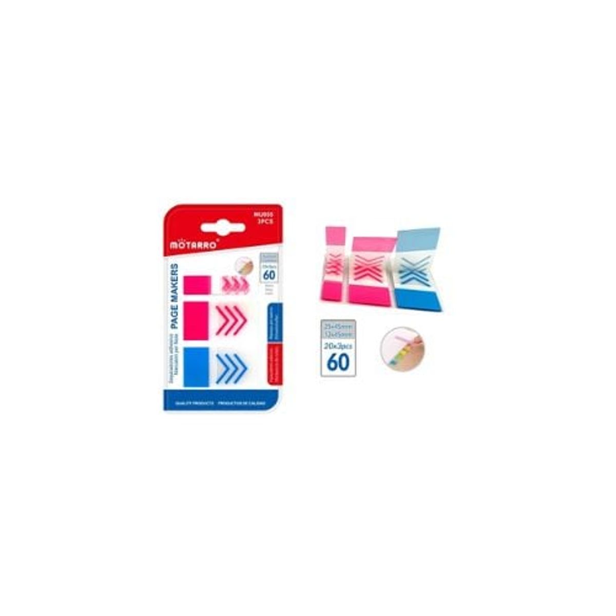 GENERICO - Separador Adhesivo Transparente Con Flechas 100 U