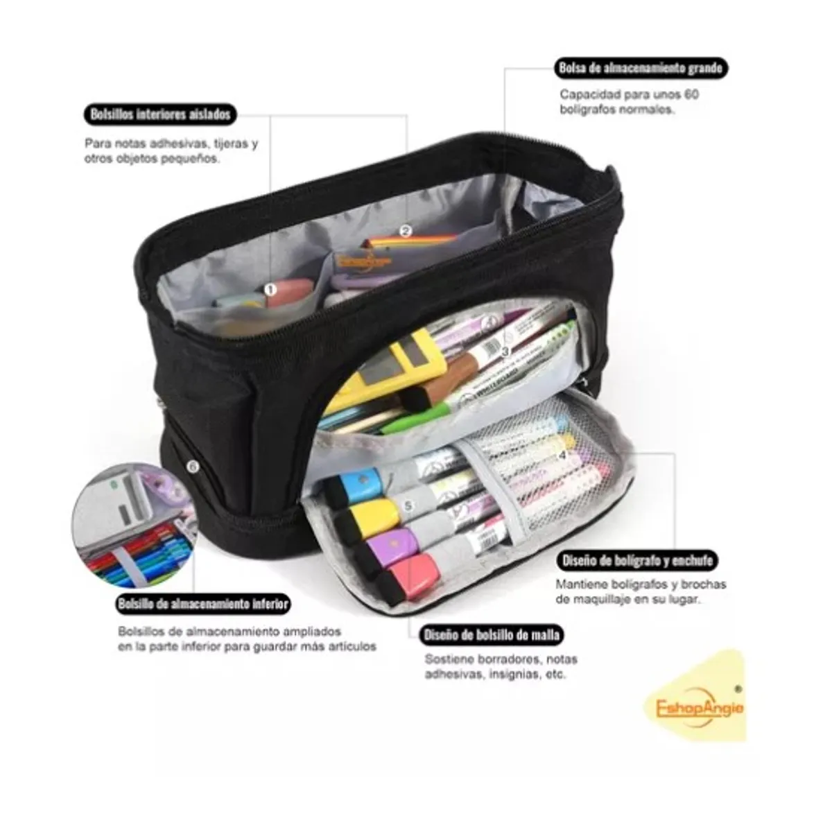 OFERTABKN - Estuche Para Lápices Gran Capacidad Doble Capa Organizador