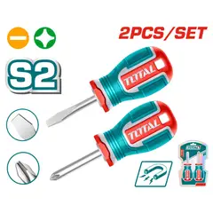 TOTAL - Juegos de Destornilladores S2 Mango Redondo Industrial 2 Piezas Super