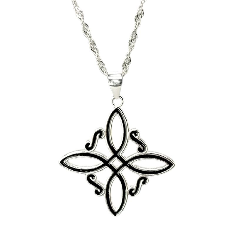 GENERICO - Collar Nudo de Bruja Plata Amuleto Celta