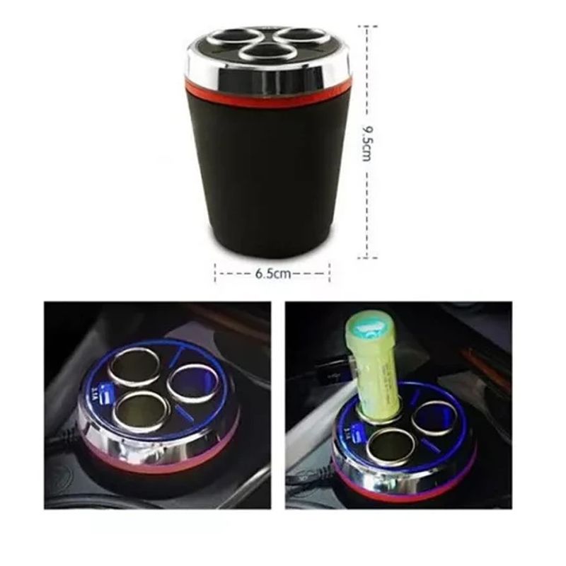 GENERICO - Adaptador Para Enchufe Encendedor Auto Triple + Usb
