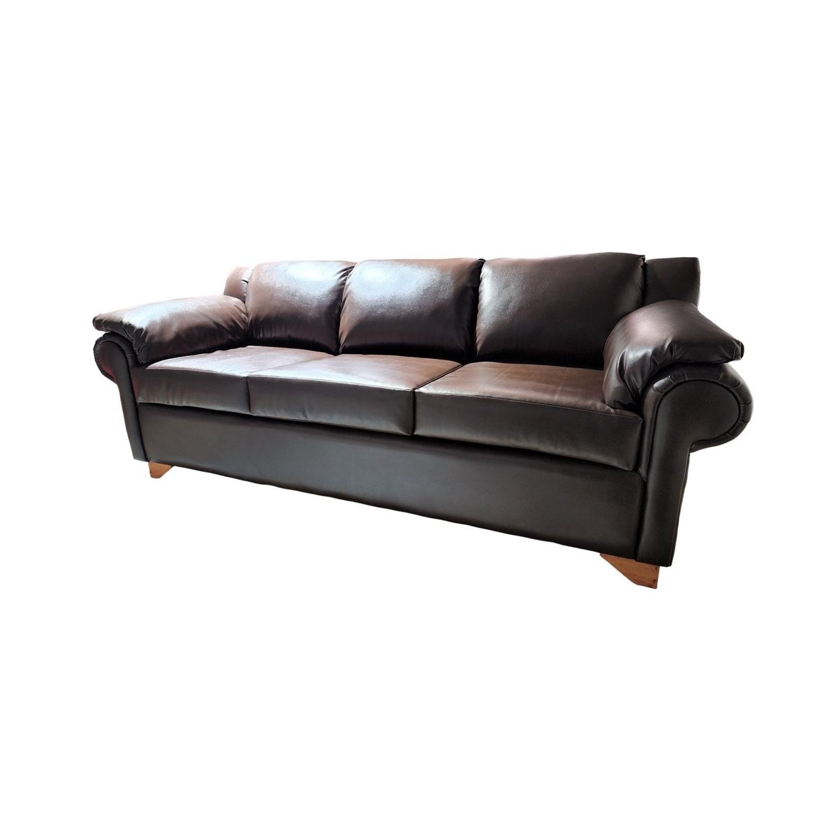 MUEBLES NEW - SOFA TRES CUERPOS CHOCOLATE GRECIA.