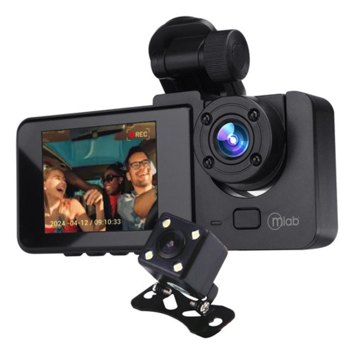 MLAB - Camara Seguiridad Dash Cam Mlab 9138 Triple Camara 1080p
