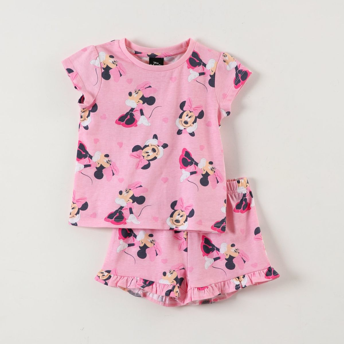DISNEY - Pijama Corto Niña Minnie Full Print Rosado Disney