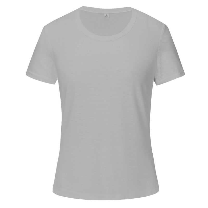 ANDESLAND OUTDOOR APPAREL - Polera Dry Fit Microperforado Manga Corta Sechurano Gris Claro Mujer.-