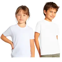 CREA PRINT - POLERA BLANCA PARA ESTAMPADO POR SUBLIMACION NIÑO POLESTER