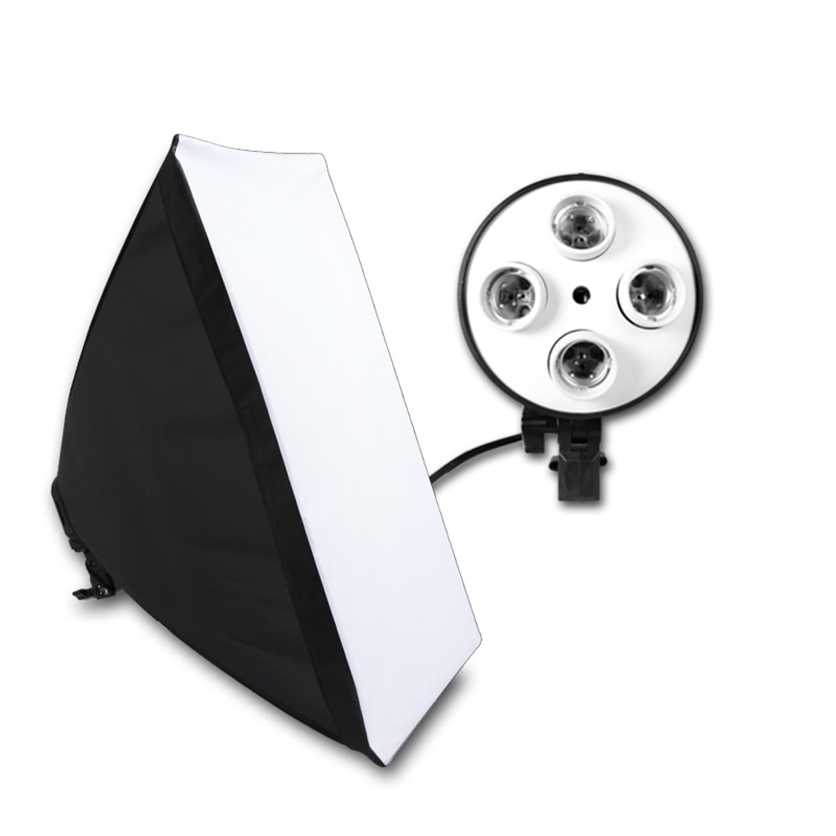 GENERICO - KIT SOFTBOX PARA 4 AMPOLLETAS + ATRIL + 4 AMPOLLETAS 125W