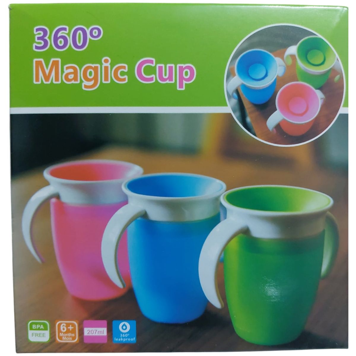 GENERICO - Vaso Taza 360 Entrenador Antiderrame Bebé FUSCIA