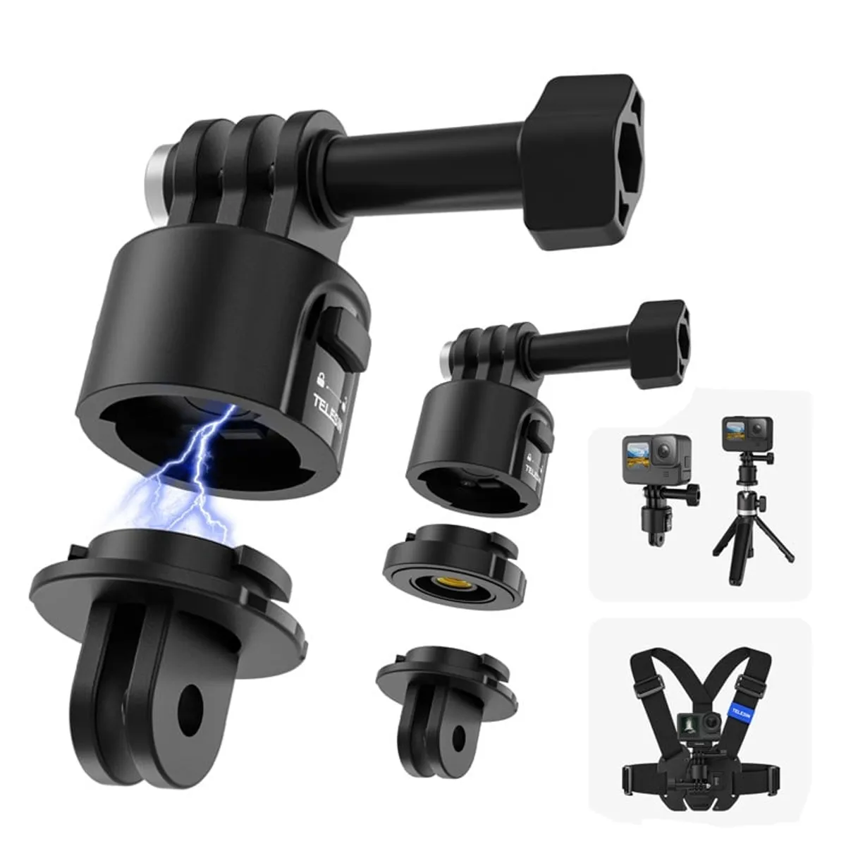 TELESIN - Adaptador Magnético para Camaras Gopro DJI Osmo y Otras