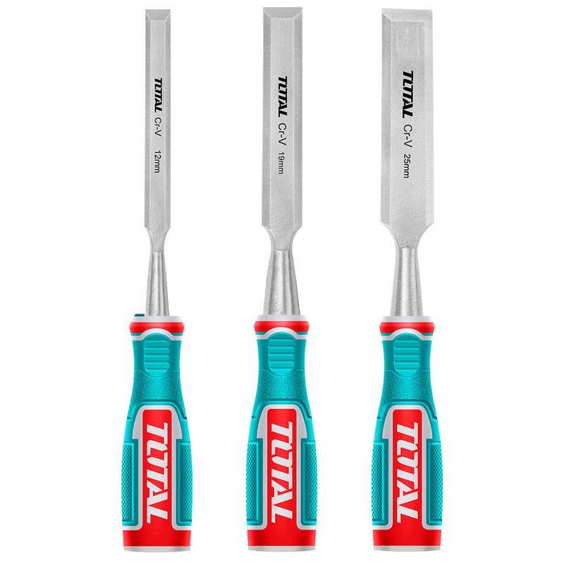 TOTAL - Set de 3 Cinceles para Madera 140mm Super Total