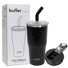BUFFER FLASK - Termo CafeMug Buffer Vaso Termico600ml Sellable - Negro
