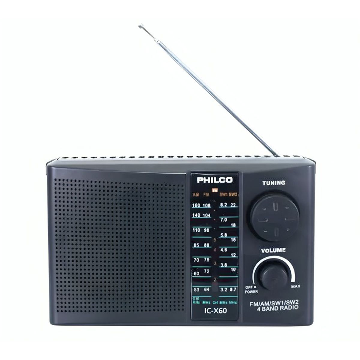 OEM - RADIO PORTABLE MULTIBANDAS  PHILCO IC-X60