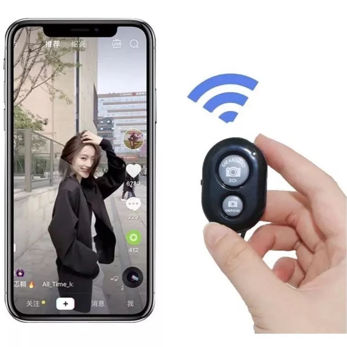 GENERICO - Disparador Control Remoto Bluetooth Boton Selfie Androidios