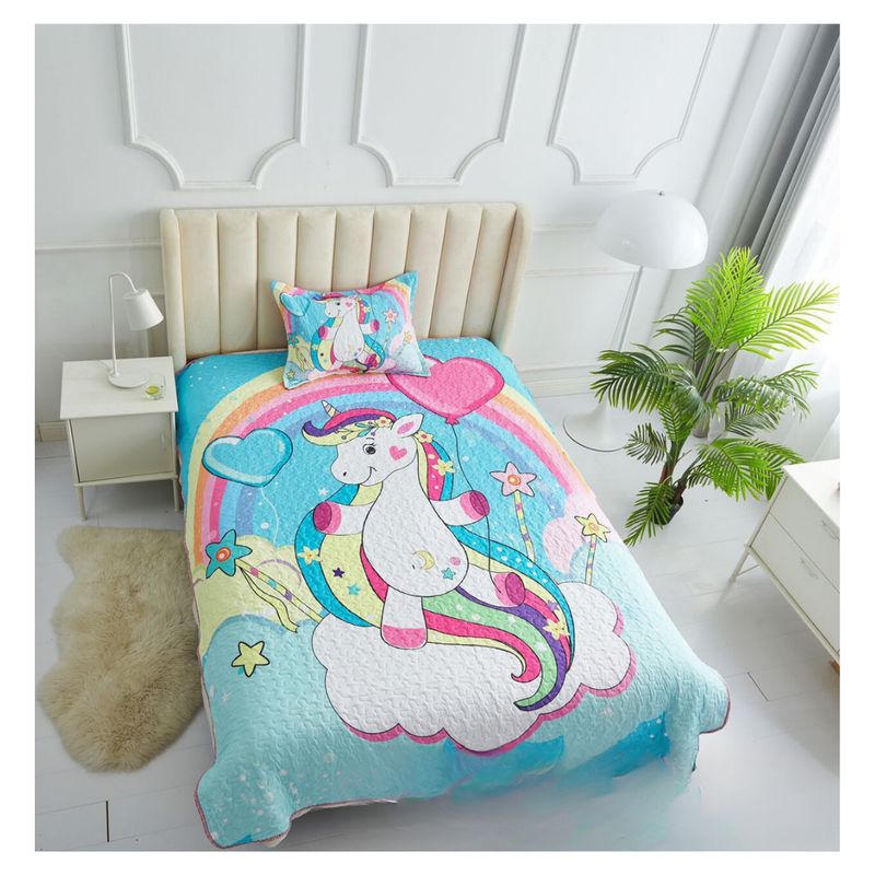 GENERICO - Cubrecama Verano Quilt 1.5 Plaza y Media Infantil 230X180cm