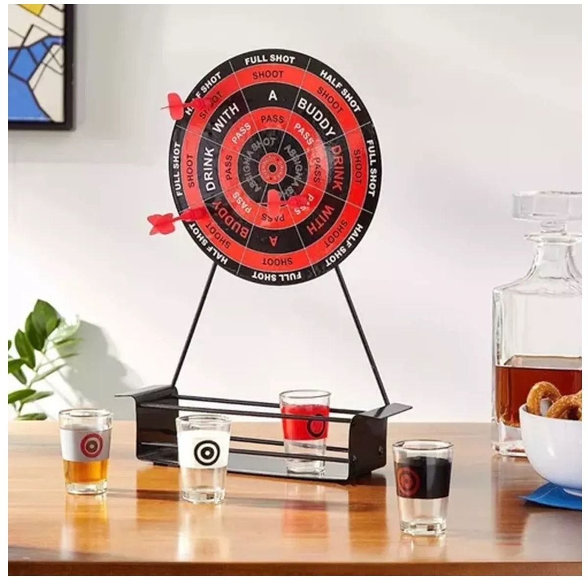 GENERICO - Dardos Magnéticos Juego Tiro Al Blanco Drink Fiesta + 4 Shot