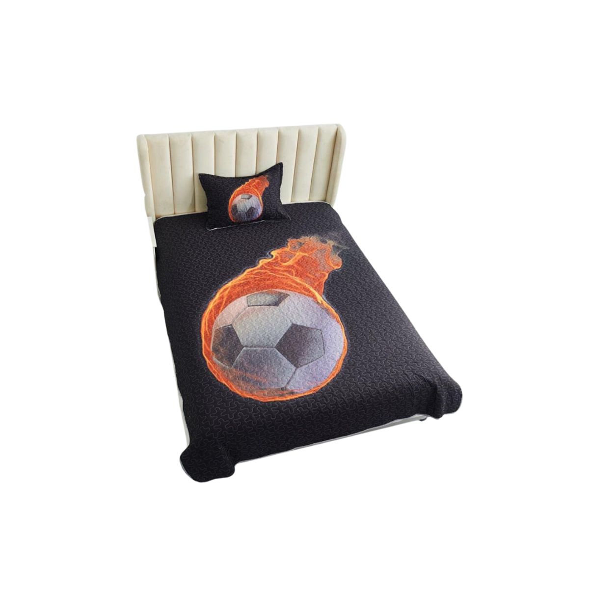 GENERICO - Cubrecama Quilt Verano Plaza y Media Infantil Futbol