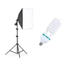 GENERICO - SOFTBOX PARA 1 AMPOLLETA + 1 AMPOLLETA 125W + ATRIL