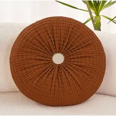 ANGELES DEL HOGAR - Cojín Decorativo Circular Sofa 40 cm Cafe