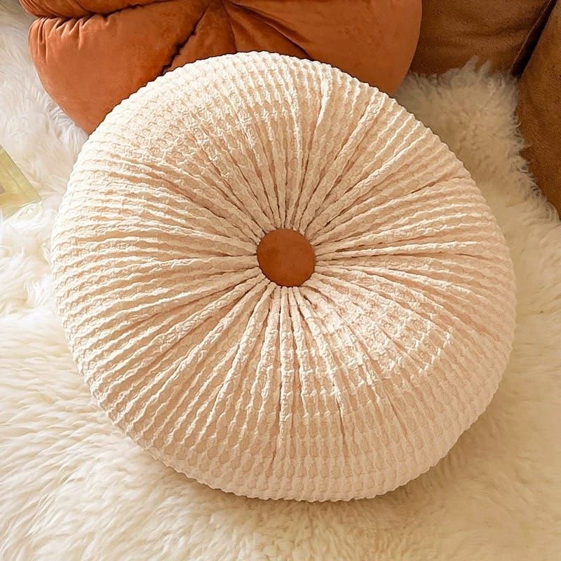 ANGELES DEL HOGAR - Cojin Decorativo Circular Sofa 40 cm Beige