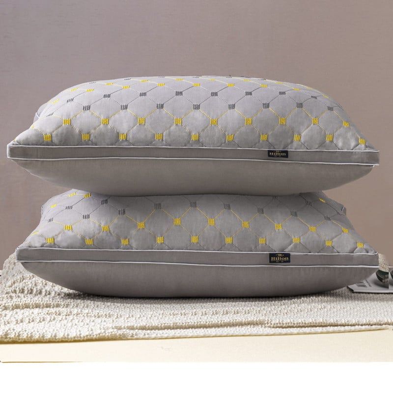 ANGELES DEL HOGAR - Pack 2 Almohadas Rectangular Microfibra 45x70 cm Gris