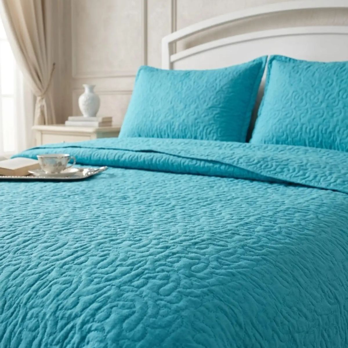 GENERICO - Cubrecama Quilt Verano King Delgado Texturizado Set Con Fundas