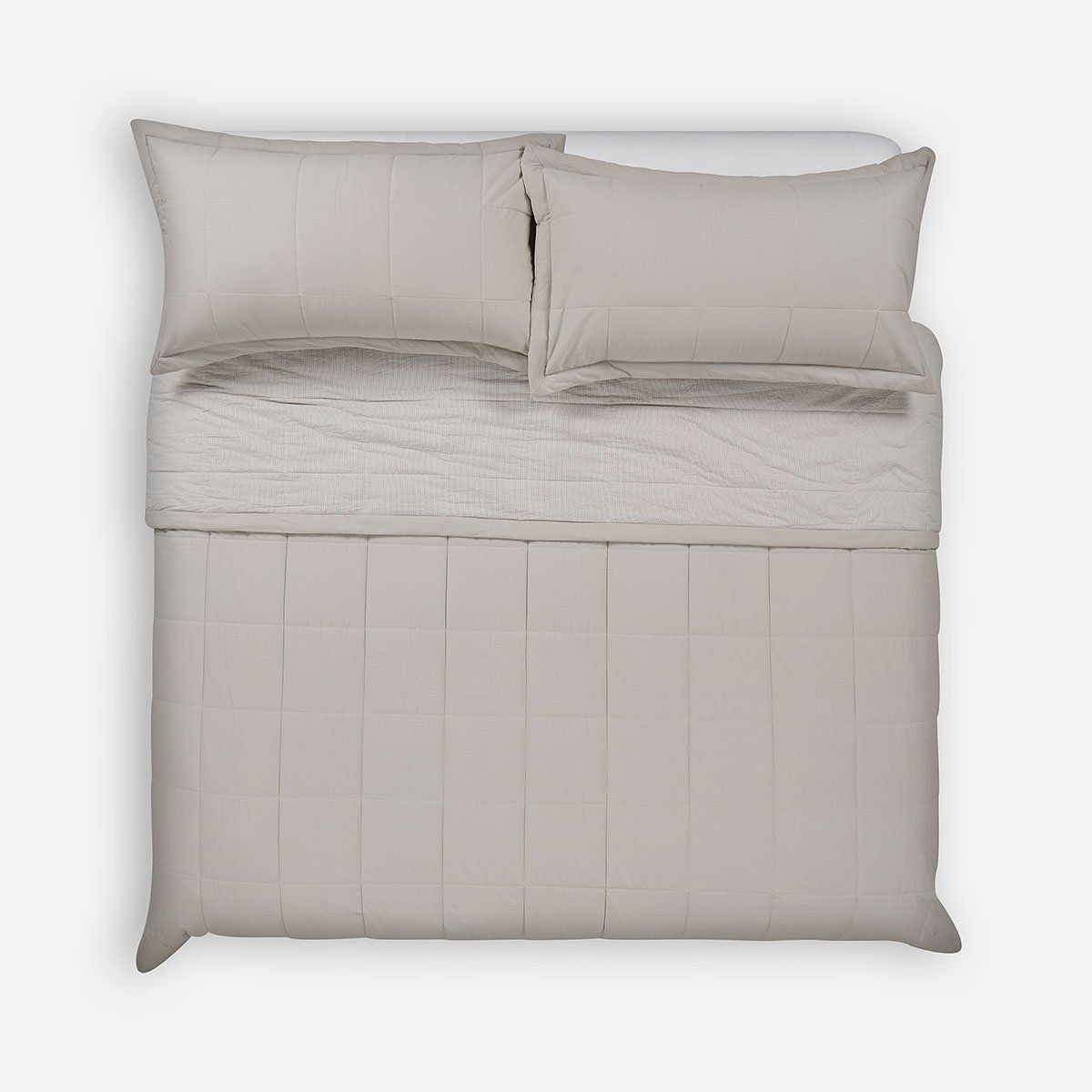 ROSEN - Cubrecama Algodón Stripes Crudo 2 Plazas