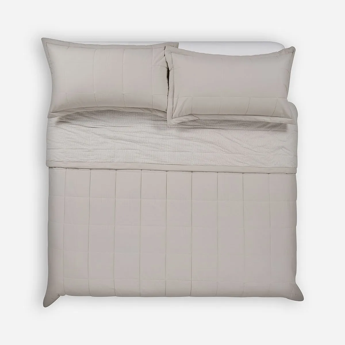 ROSEN - Cubrecama Algodón Stripes Crudo 2 Plazas