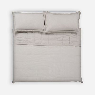 Imagen 2 del producto Cubrecama Algodón Stripes Crudo 2 Plazas