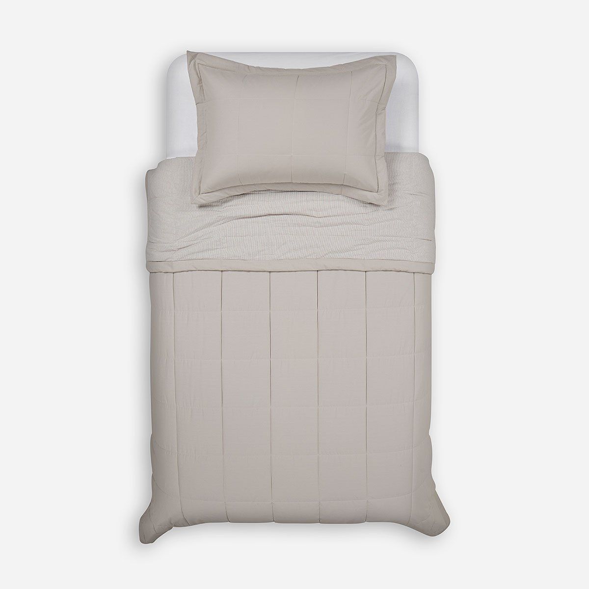 ROSEN - Cubrecama Algodón Stripes Crudo 1,5 Plazas