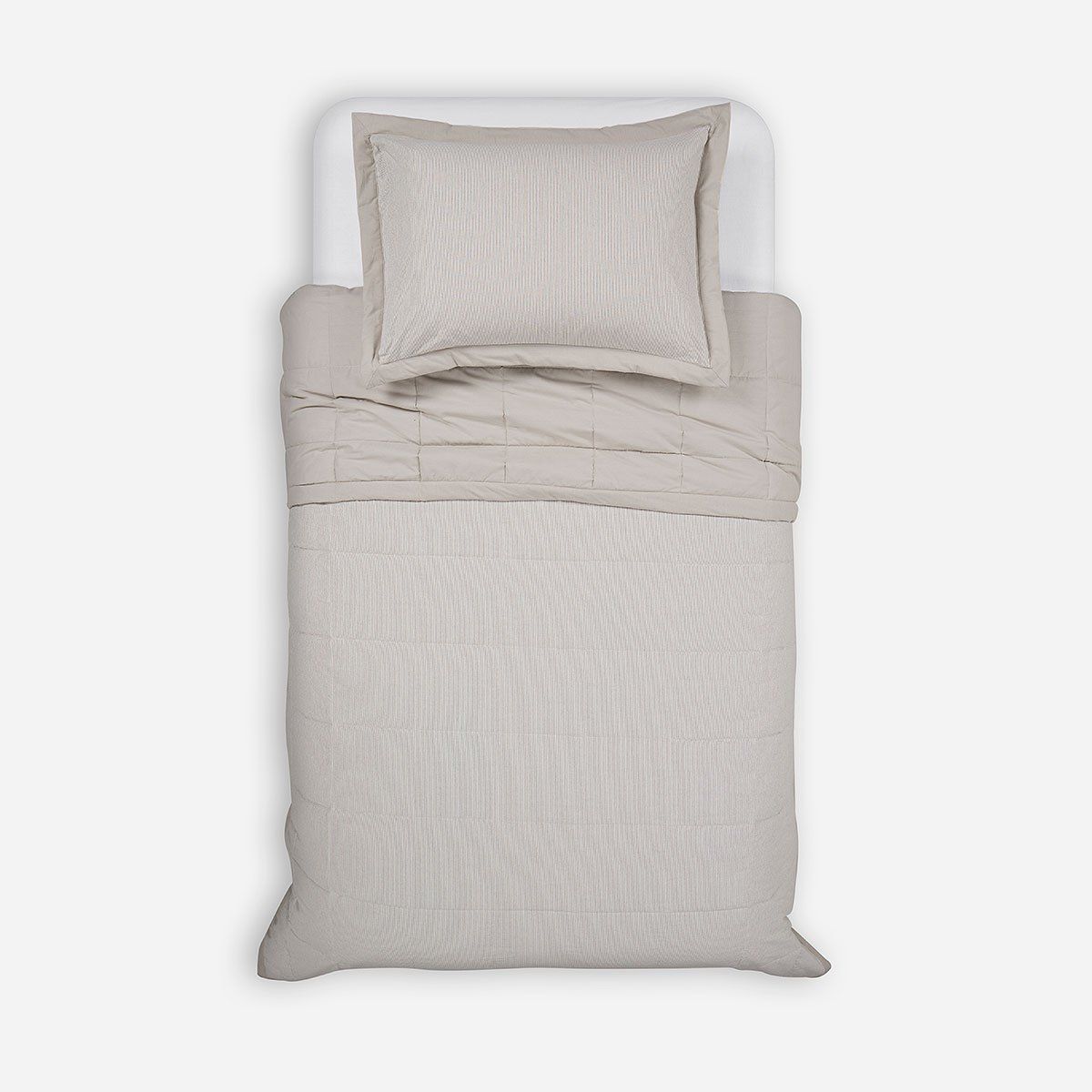 ROSEN - Cubrecama Algodón Stripes Crudo 1,5 Plazas