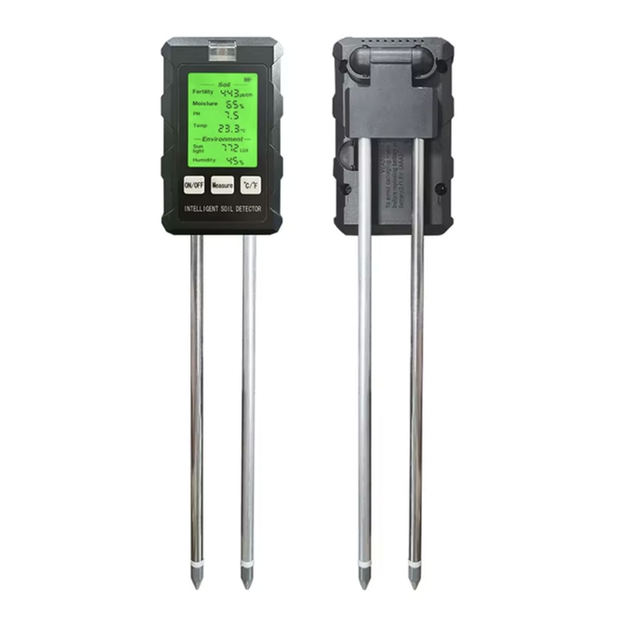 GENERICO - Medidor Ph Humedad Suelo Temperatura 6 En 1 C/iluminacion