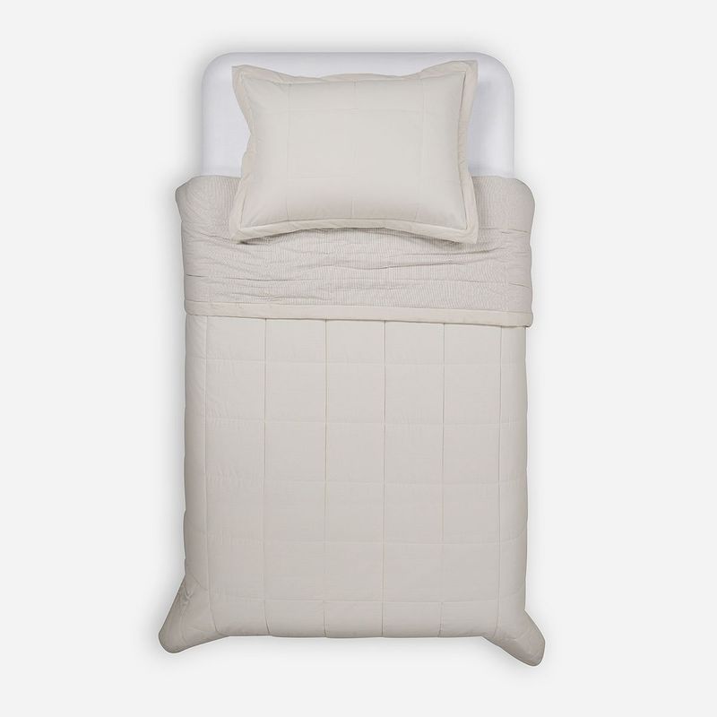 ROSEN - Cubrecama Algodón Stripes Natural 1,5 Plazas