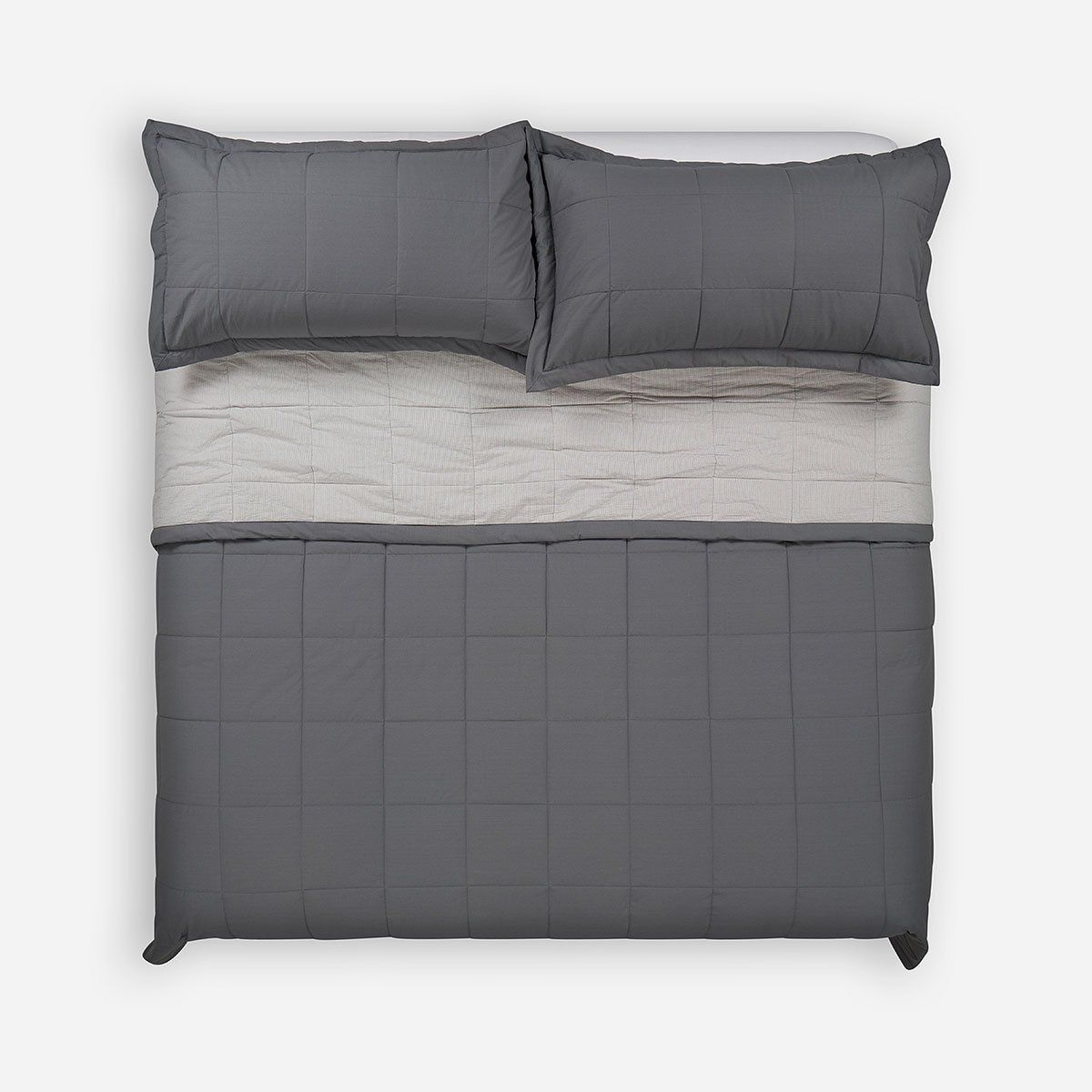 ROSEN - Cubrecama Algodón Stripes Grafito 2 Plazas