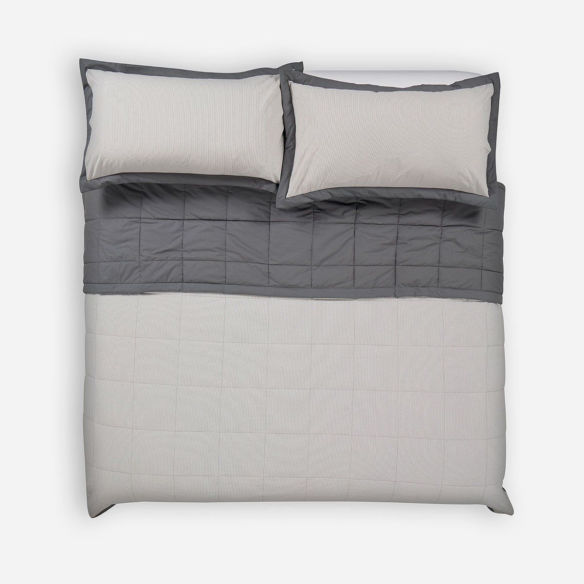 ROSEN - Cubrecama Algodón Stripes Grafito 2 Plazas