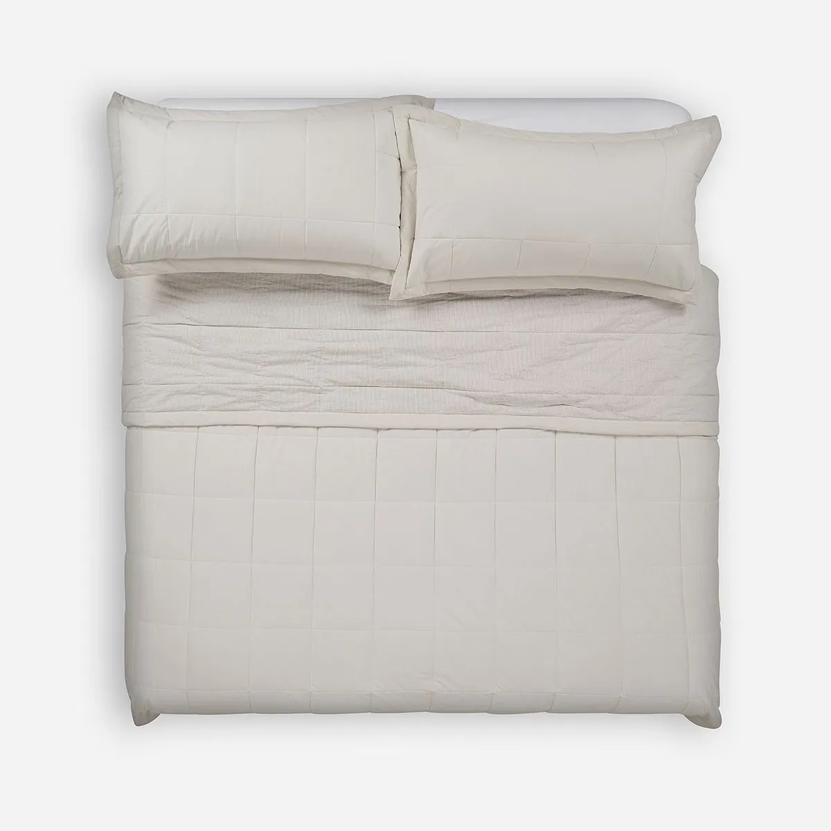 ROSEN - Cubrecama Algodón Stripes Natural 2 Plazas