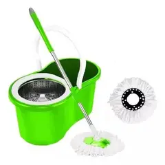 GENERICO - Trapeador giratorio para piso con mopa gir verde