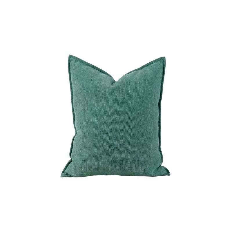 GENERICO - JUEGO DE 2  FUNDAS CHENILLE LISO 45 x 45 cm VERDE