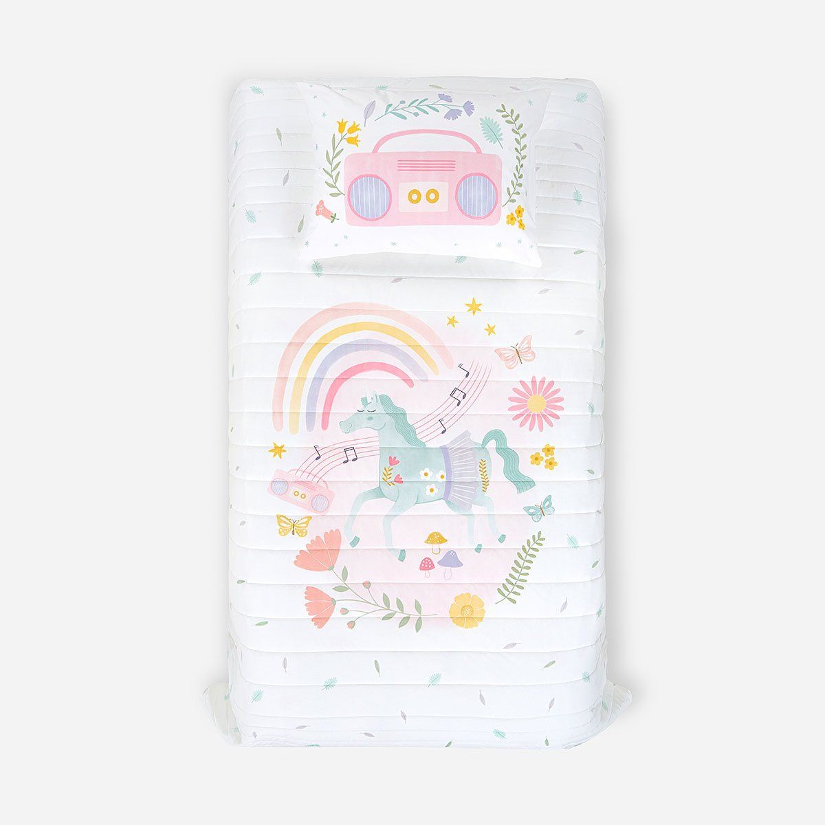 ROSEN - Cubrecama Rosen Kids Algodón Unicornio Folk 1,5 Plazas